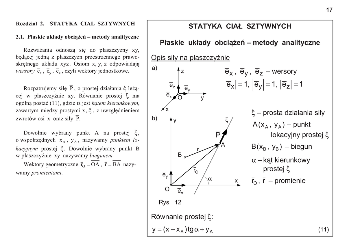 2 Statyka - Mechanika Techniczna - Rozdzia 2. STATYKA CIA SZTYWNYCH 2 ...