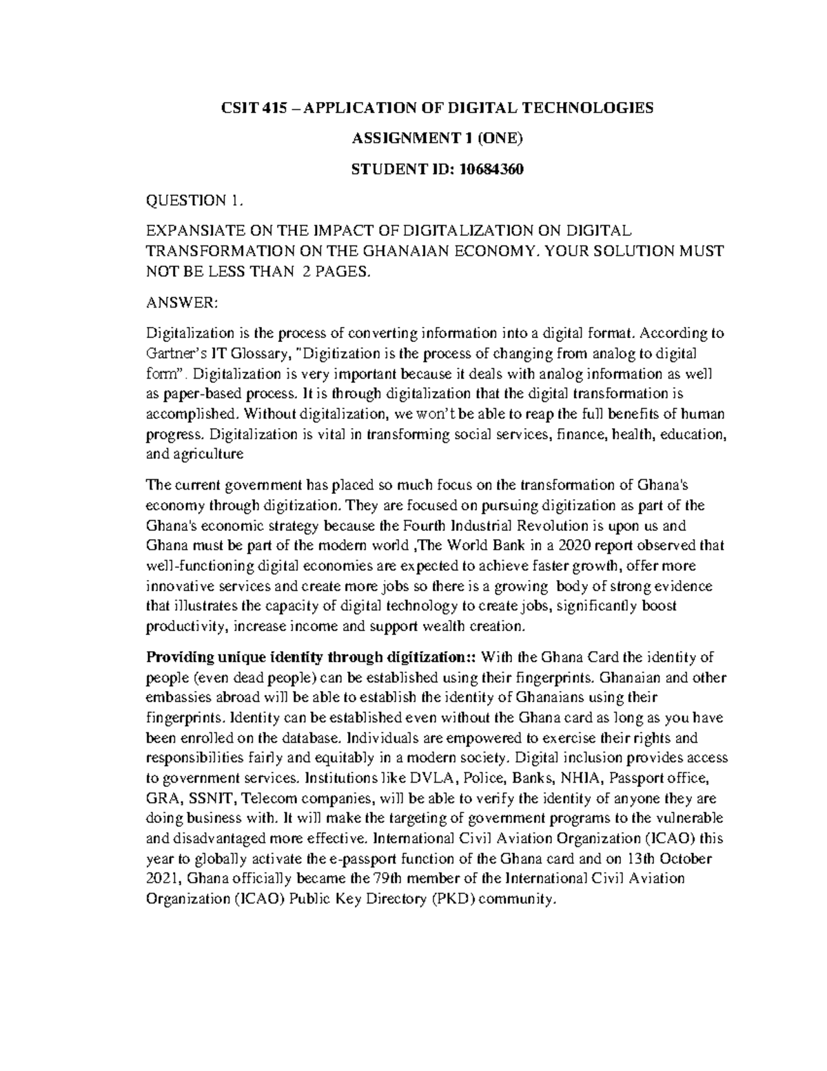 CSIT 415 Assignment 1 10684360 - CSIT 415 – APPLICATION OF DIGITAL ...