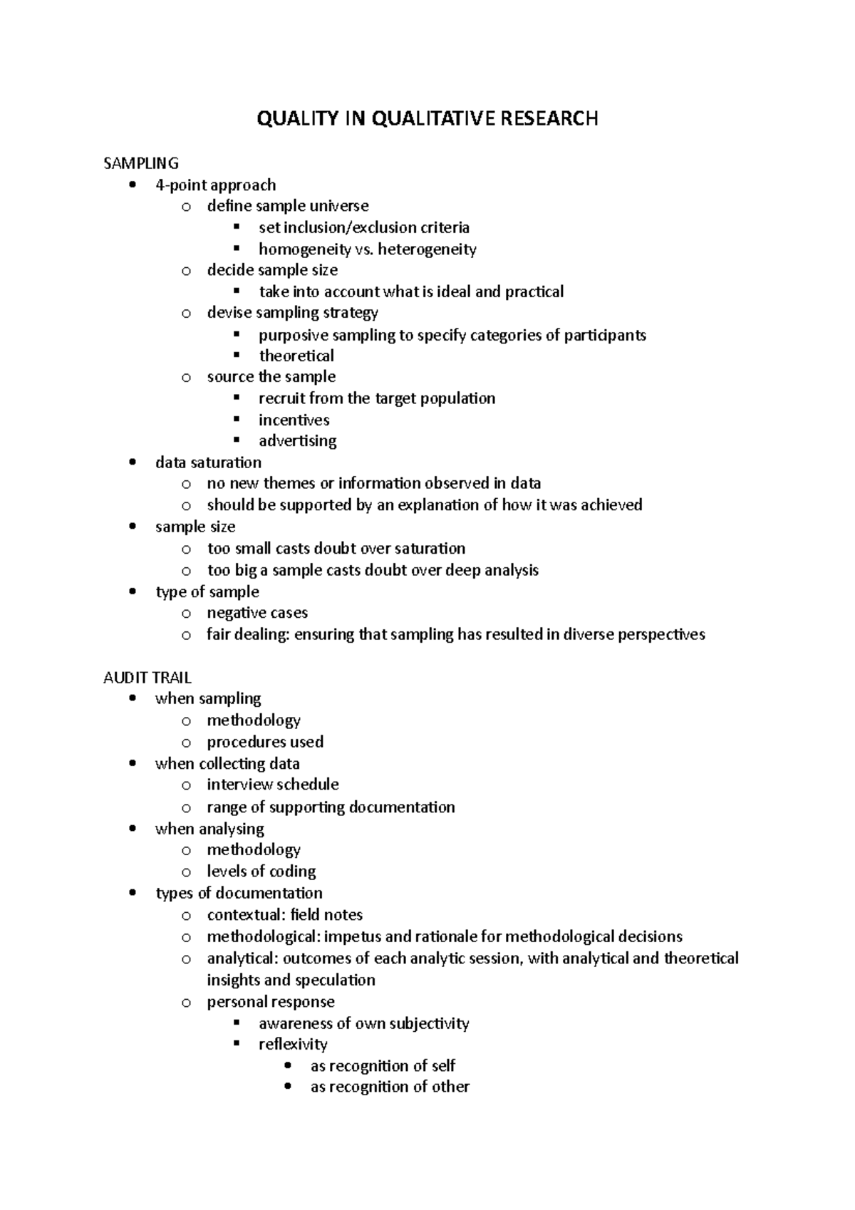 qualitative research quality assurance