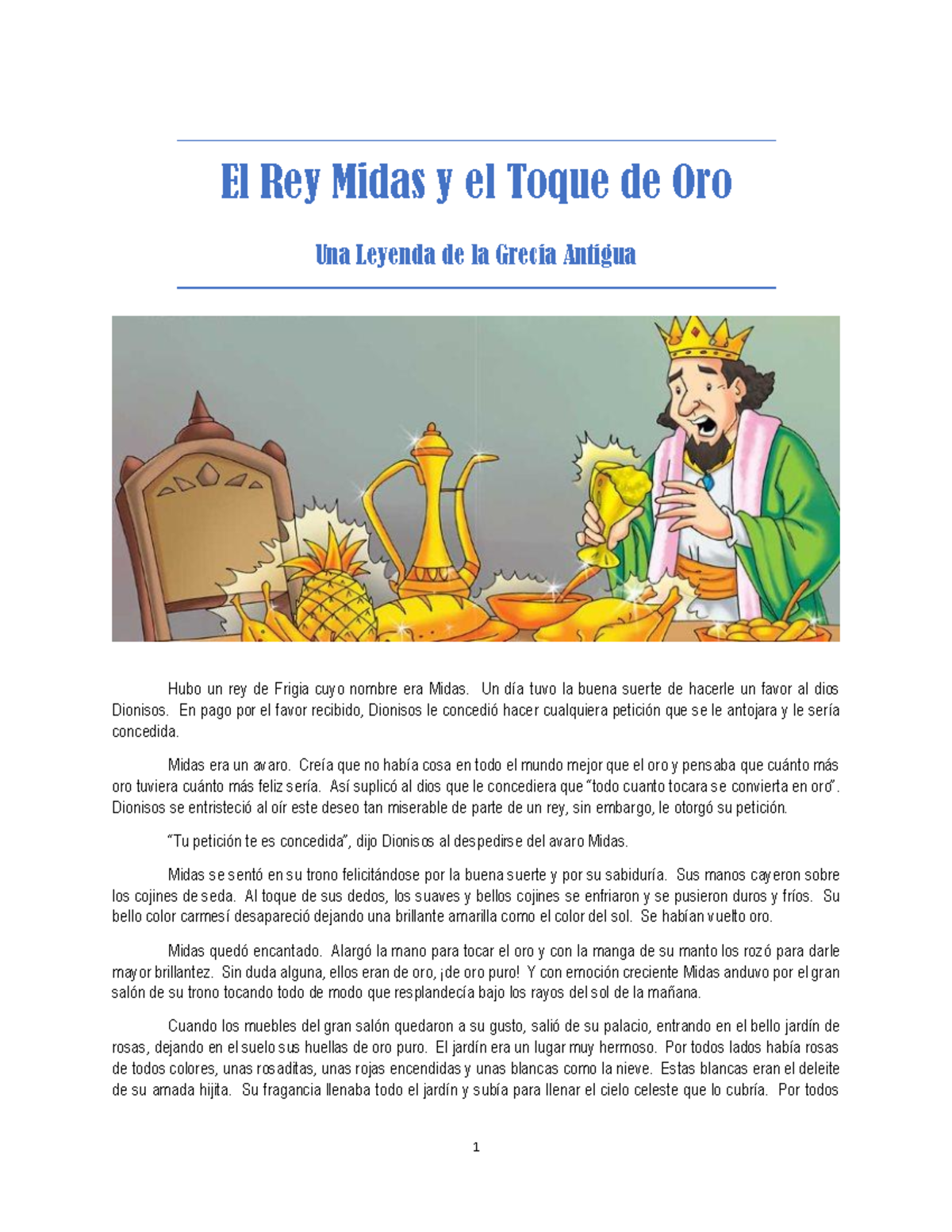 780 - RESUMN DE CIENCIAS - 1 El Rey Midas y el Toque de Oro Una Leyenda ...