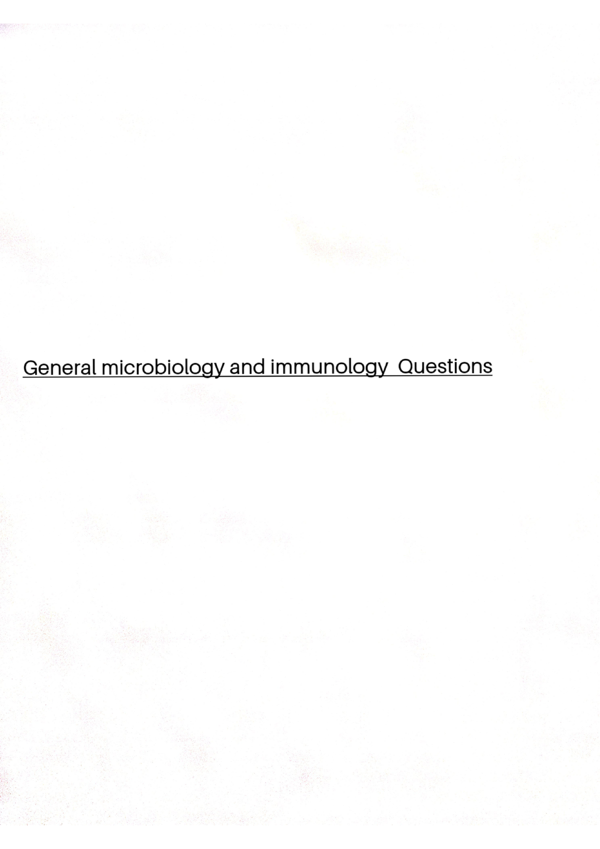 General Microbiology And Immunology Questions - Medical Laboratory ...