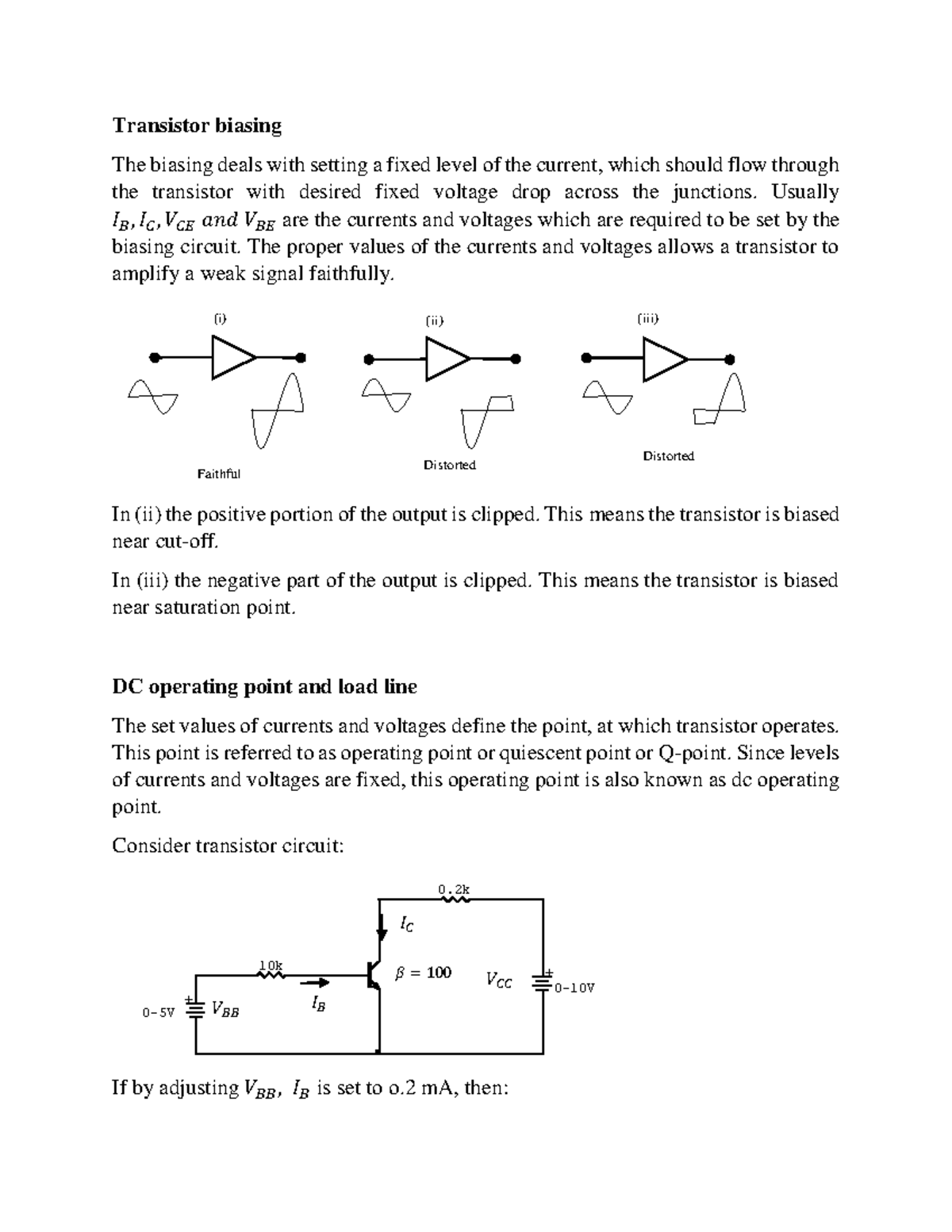 3. Transistor biasing Analogue Electronics KU Studocu