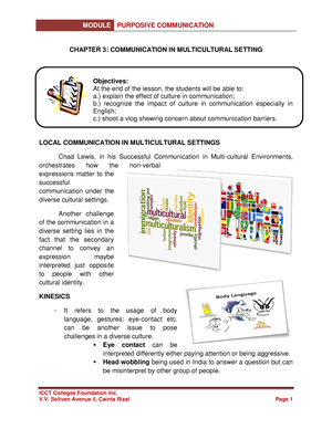 Chapter 8 ENG01 Purposive Communication - CHAPTER 8: COMMUNICATION FOR ...