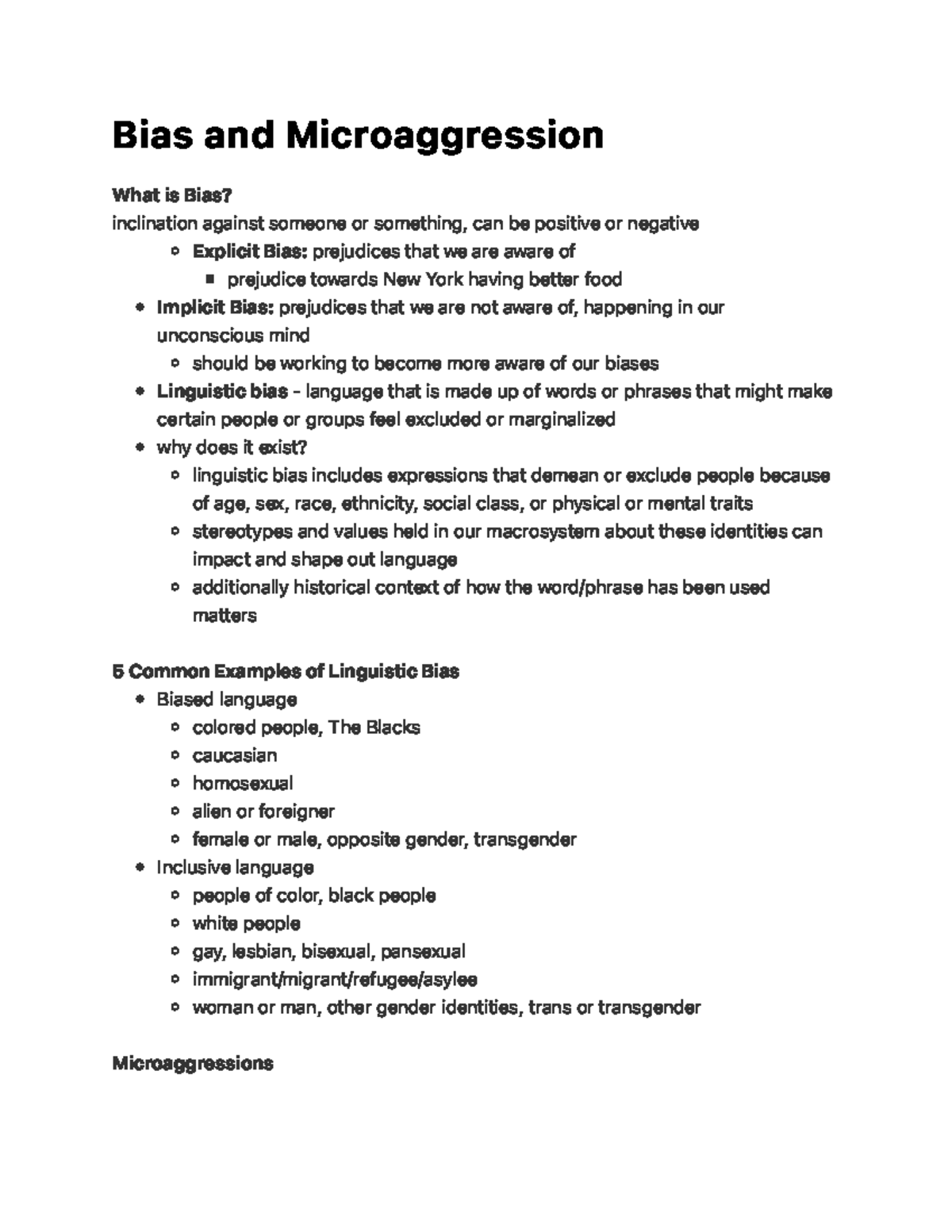 Bias And Microaggression - B I A S A N D M I C Ro A G G Re Ss I O N ...