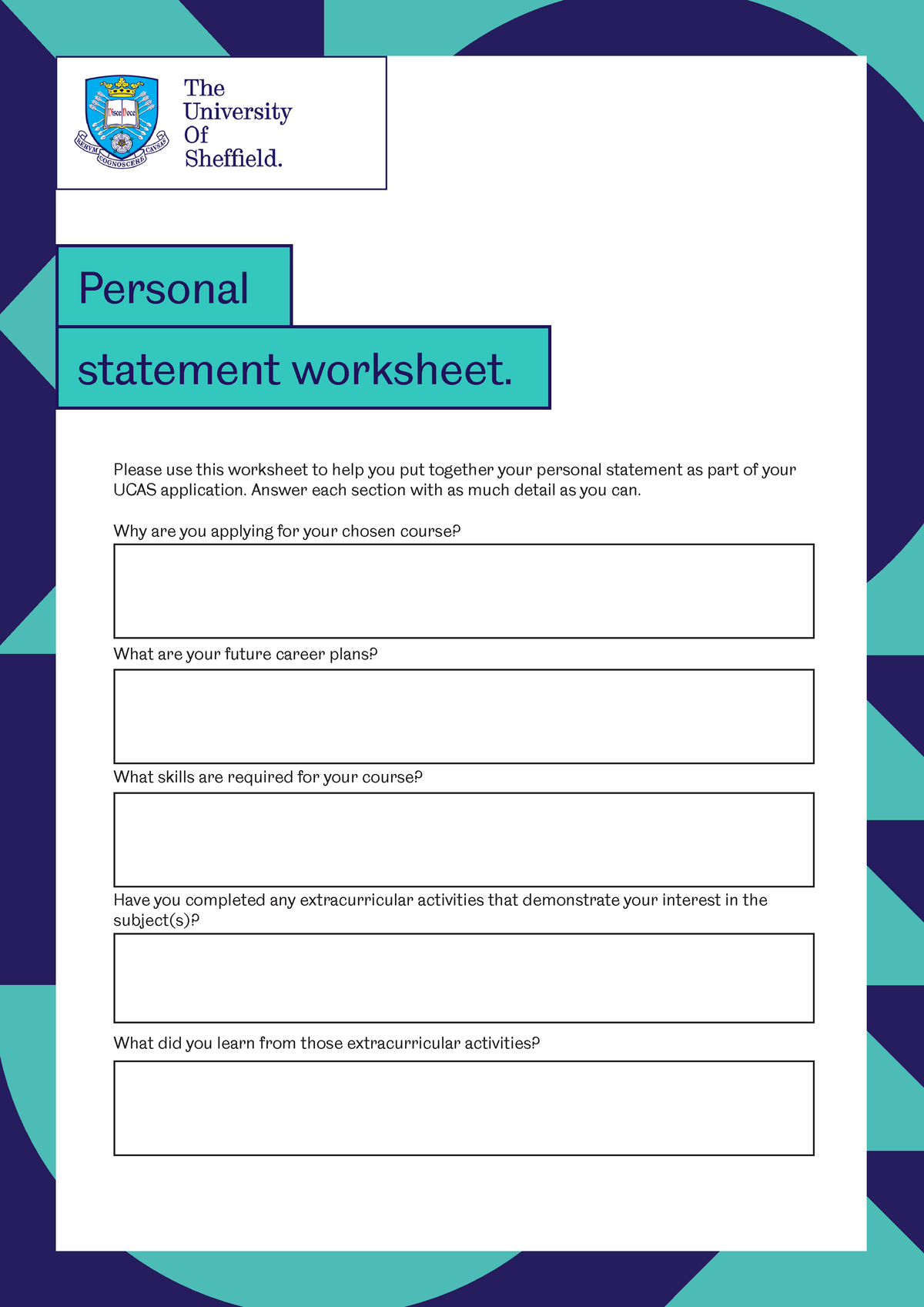 Personal statement worksheet - statement worksheet. Please use this ...