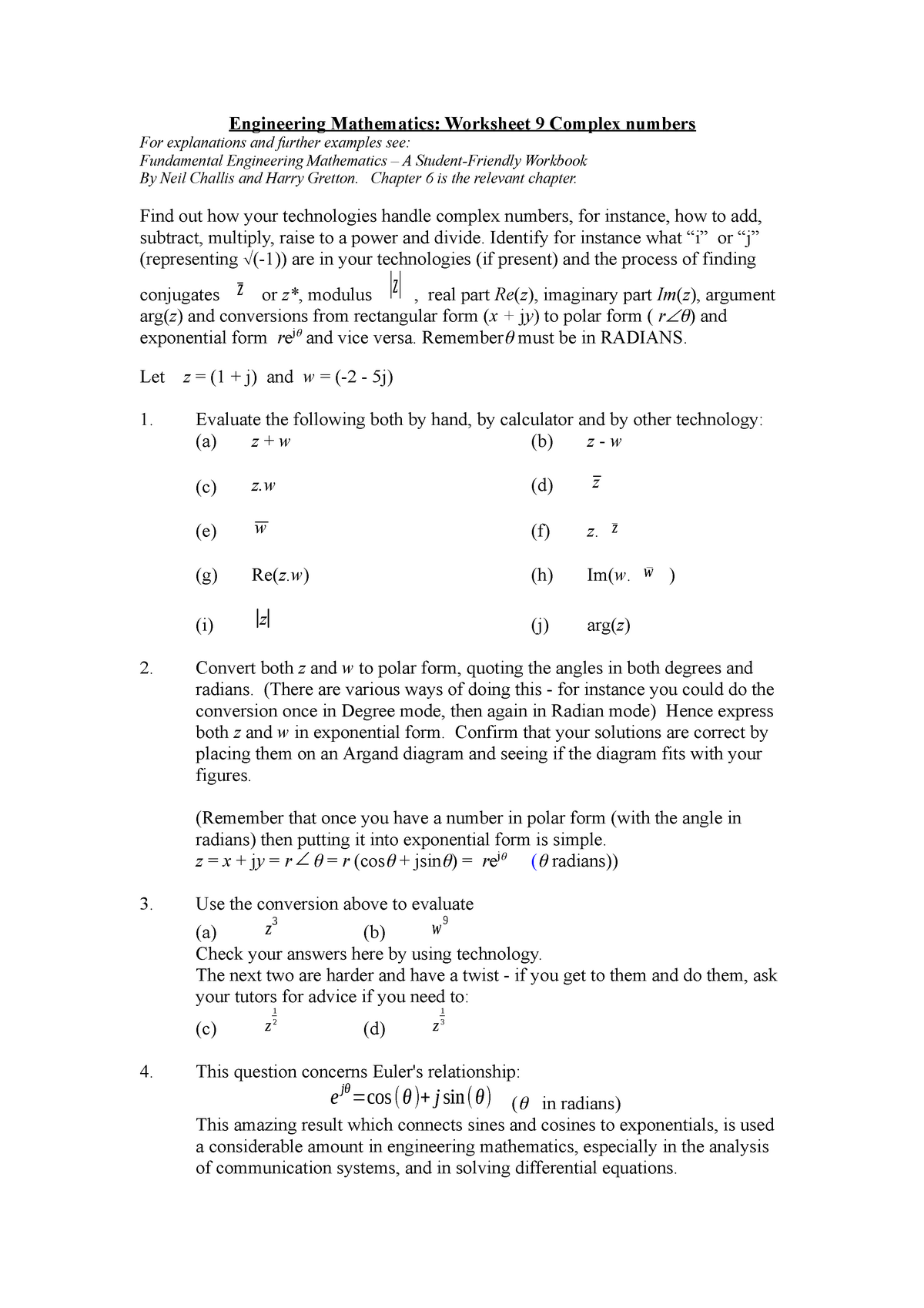 engineering math homework