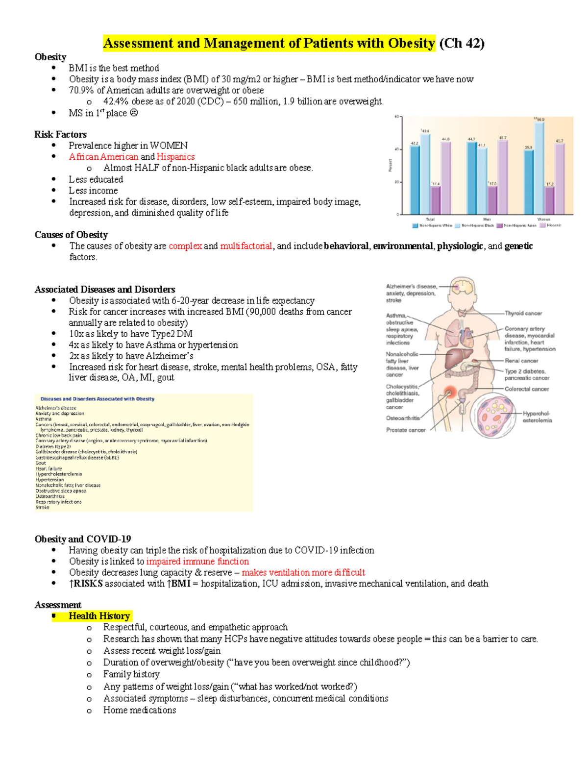 Care of the client with obesity - Assessment and Management of Patients ...