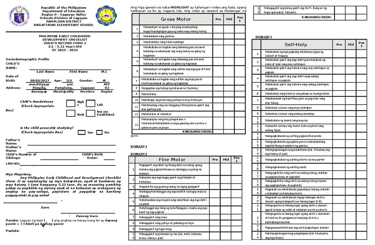 Enhanced-ECD-Checklist-Template - Republic of the Philippines ...