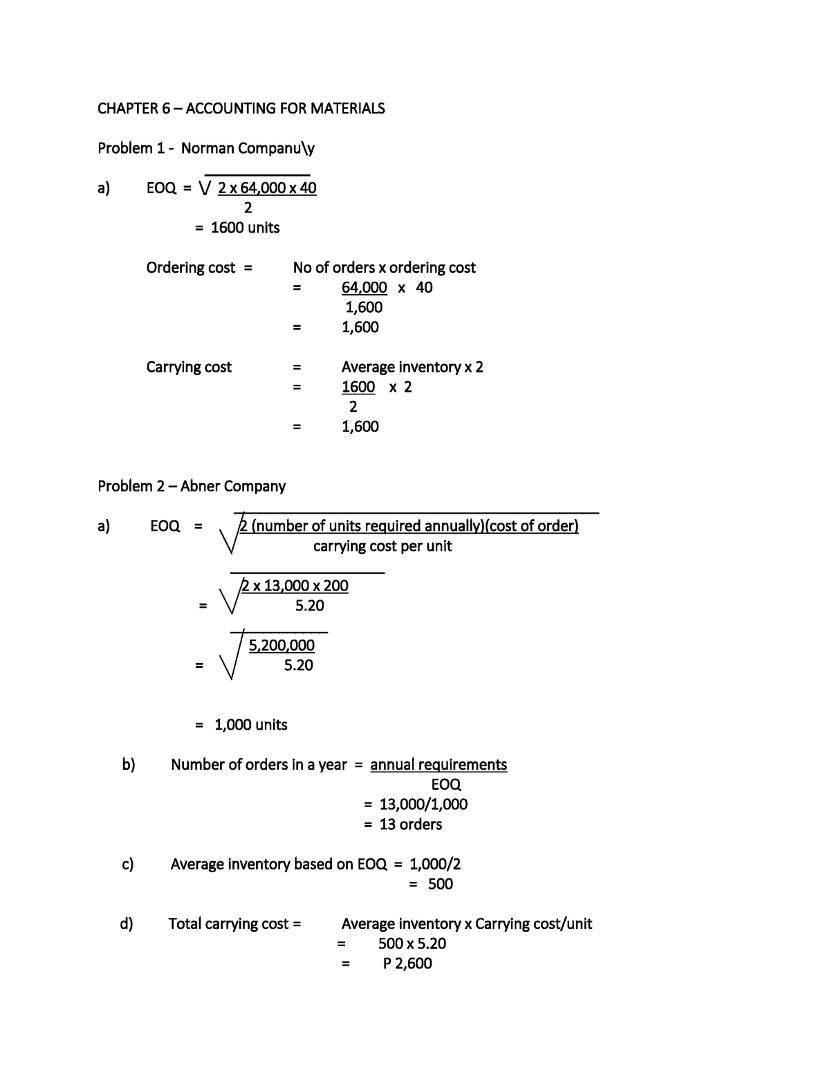 Cost Acc Chap 6 2014 - Accounting - CHAPTER 6 – ACCOUNTING FOR ...