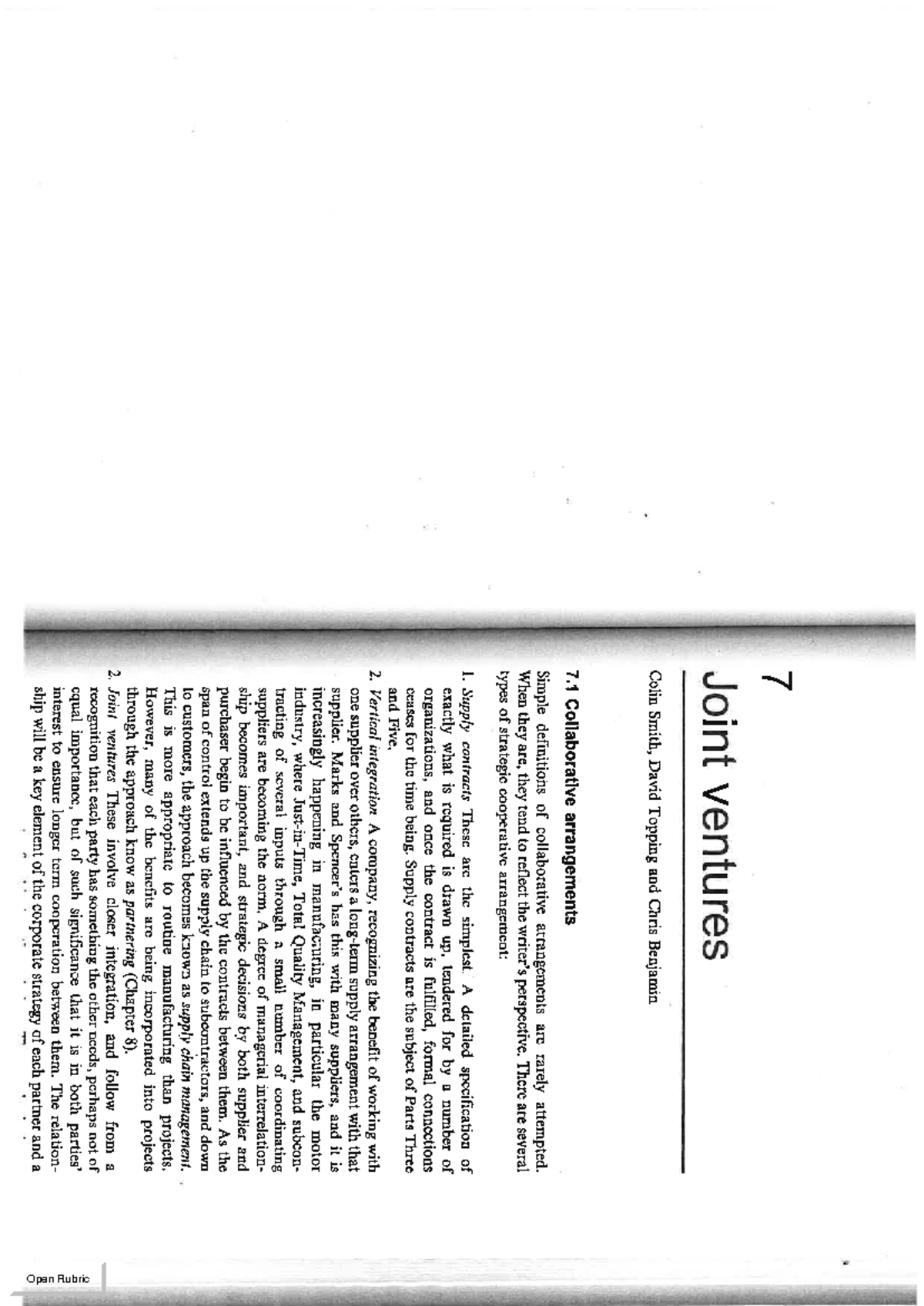 Texbook extract - it just a text book it will help - 7 Joint ventures ...