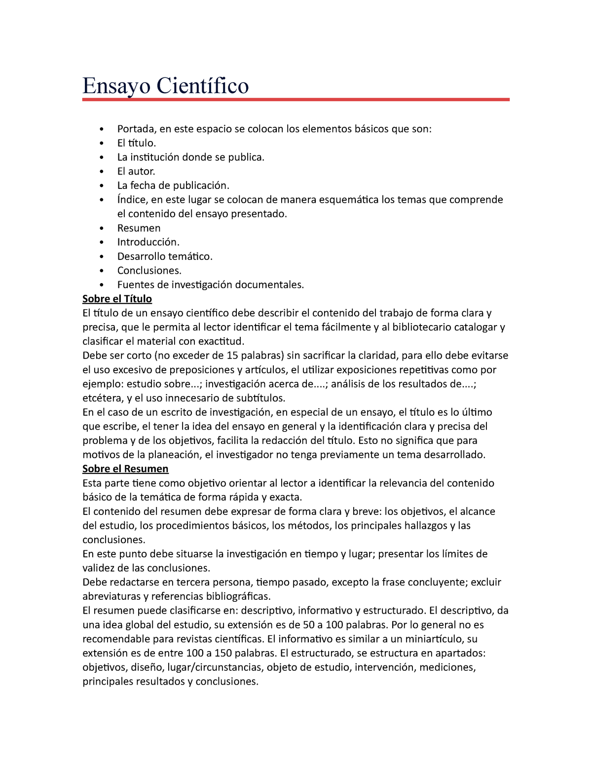 Ensayo Cientifico Ensayo Científico Portada En Este Espacio Se Colocan Los Elementos Básicos 2931