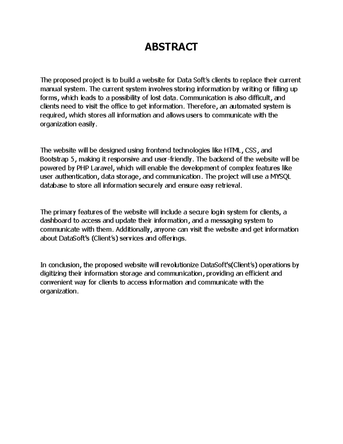 1820887-abstract - ABSTRACT The proposed project is to build a website ...