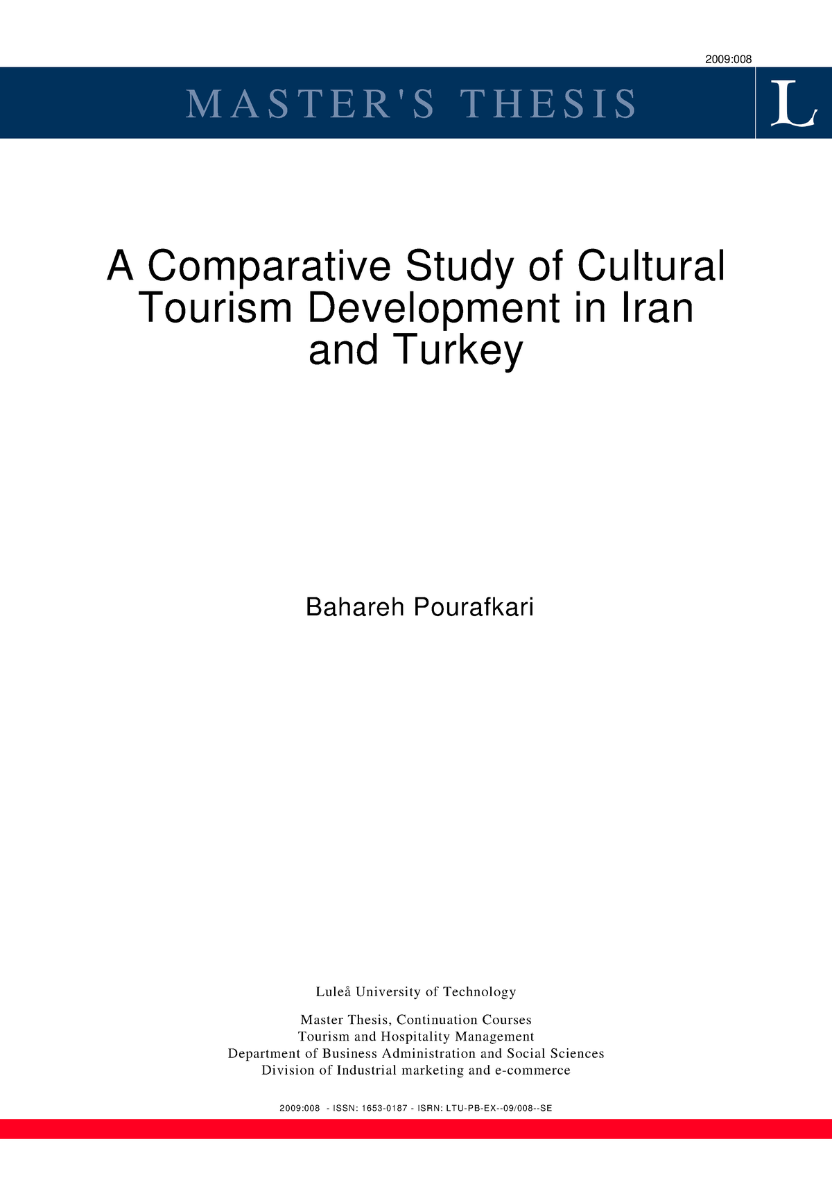 tourism master thesis topics