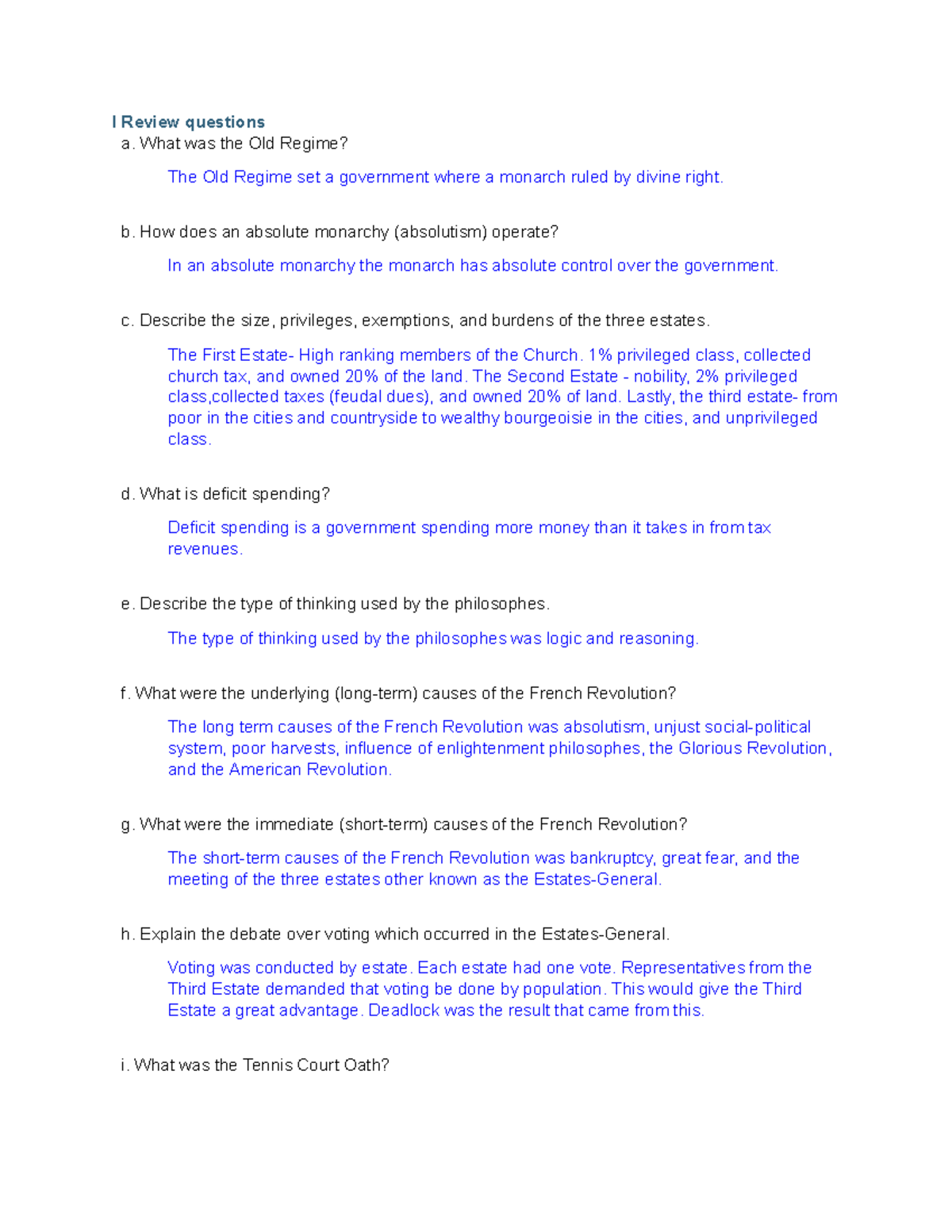 AP Euro Unit 1 Review Practice Questions And Terms Based On Unit 1 