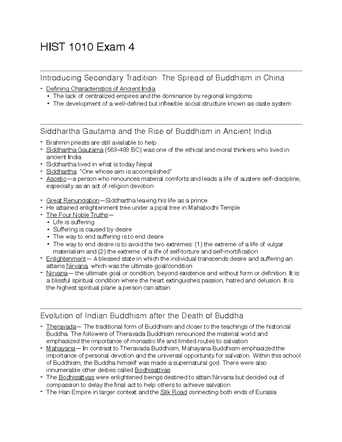 Final EXAM - Lecture notes covering exam 4 - HIST 1010 Exam 4 ...
