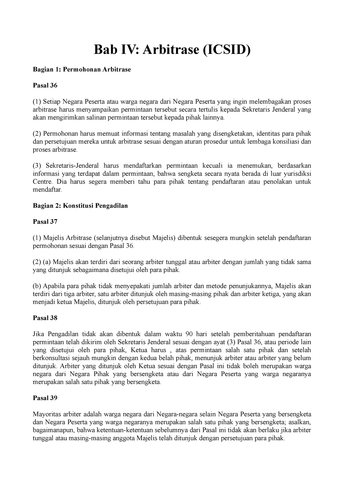 Konvensi Icsid (indonesian Version) - Bab IV: Arbitrase (ICSID) Bagian ...