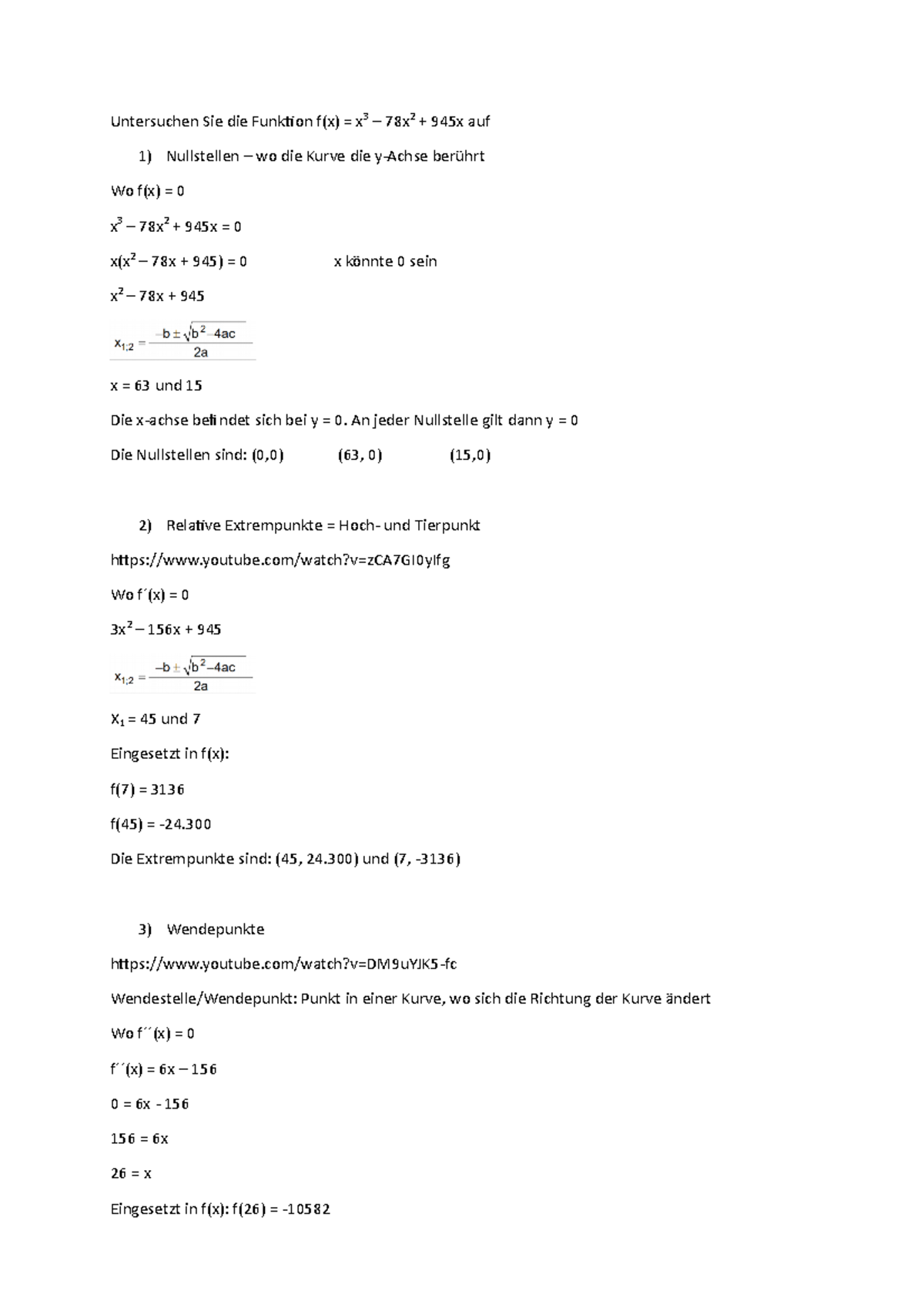 Lösungsblatt Analysis, 8 - Untersuchen Sie Die Funktion F(x) = X 3 ...