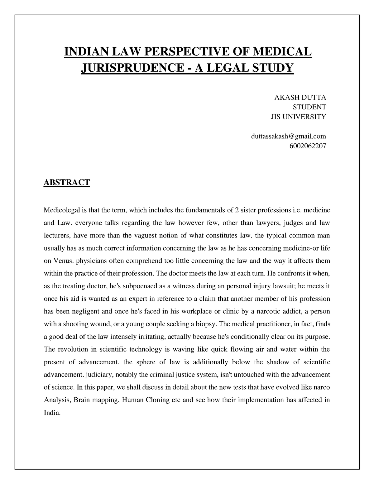 research paper topics on jurisprudence in india