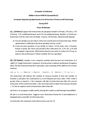 Midterm Exam of Computer Architecture - Dr.Beitolahi - Computer ...