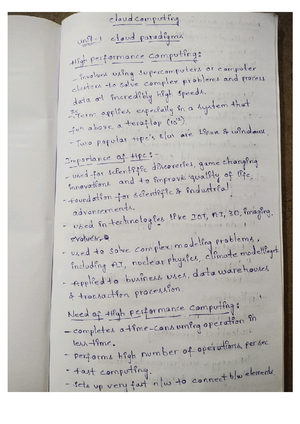 Cc unit 1 - Cloud computing hand made notes for unit 1