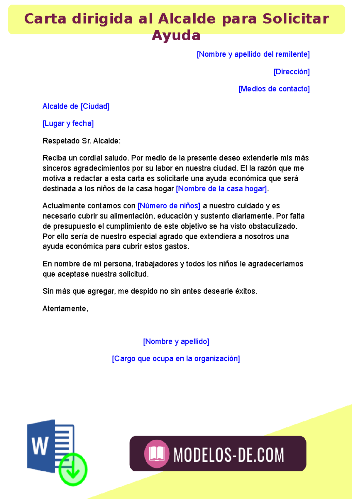 Modelo De Carta Para Solicitar Ayuda De Vivienda Richard Torres Vrogue 0345