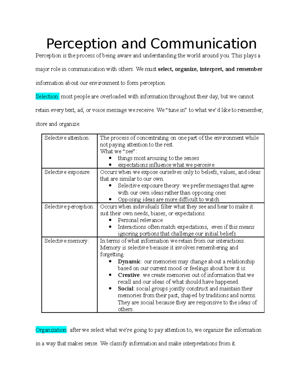 Perception and Communication CH2 - Perception and Communication ...