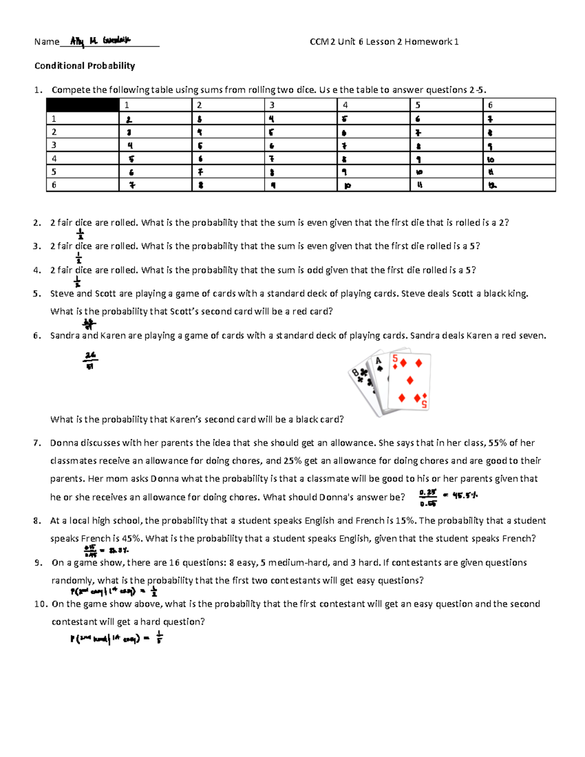 unit 9 probability and statistics homework 6