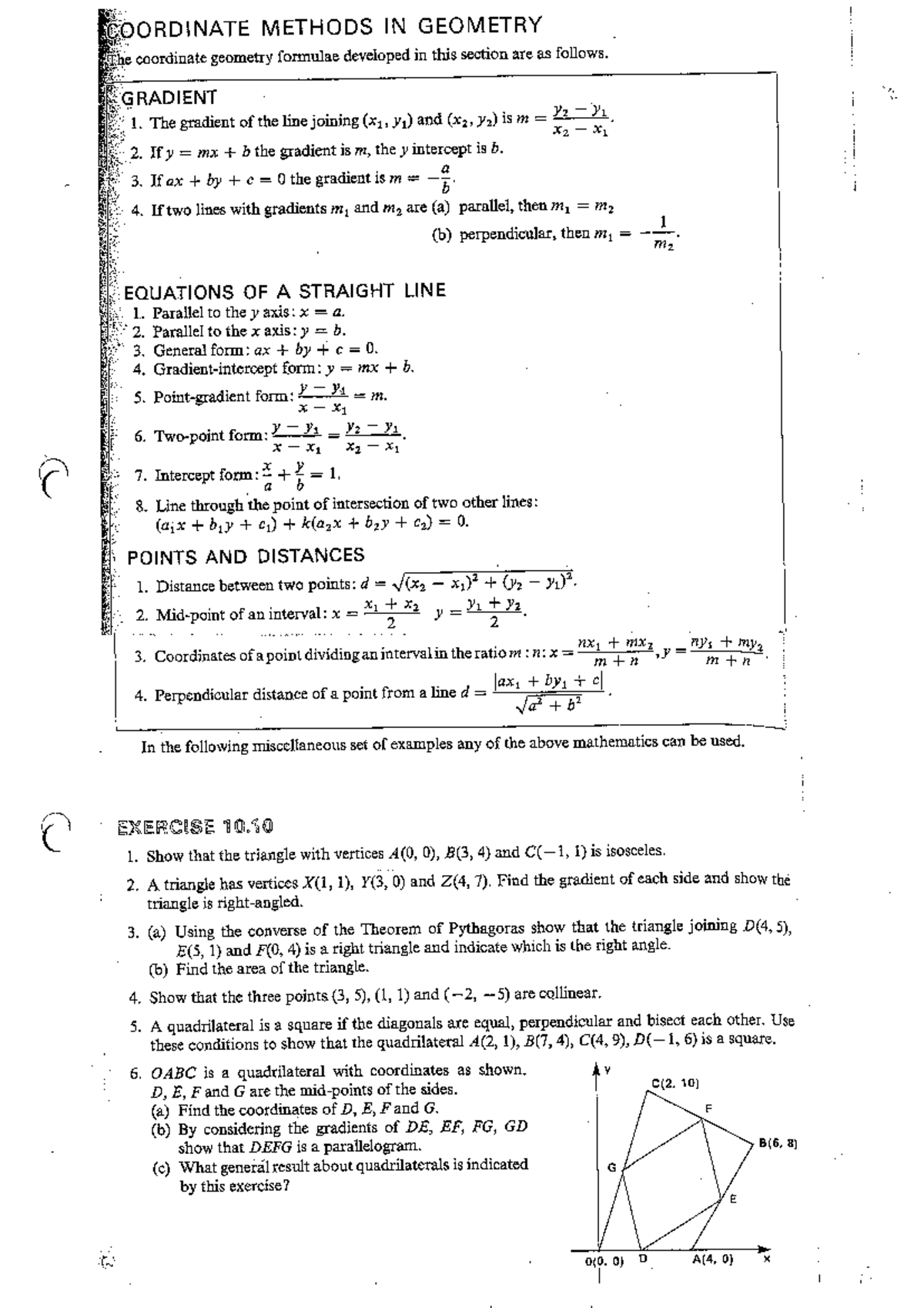 Coordinates Methods in Geometry (003) - MATH1005 - Studocu