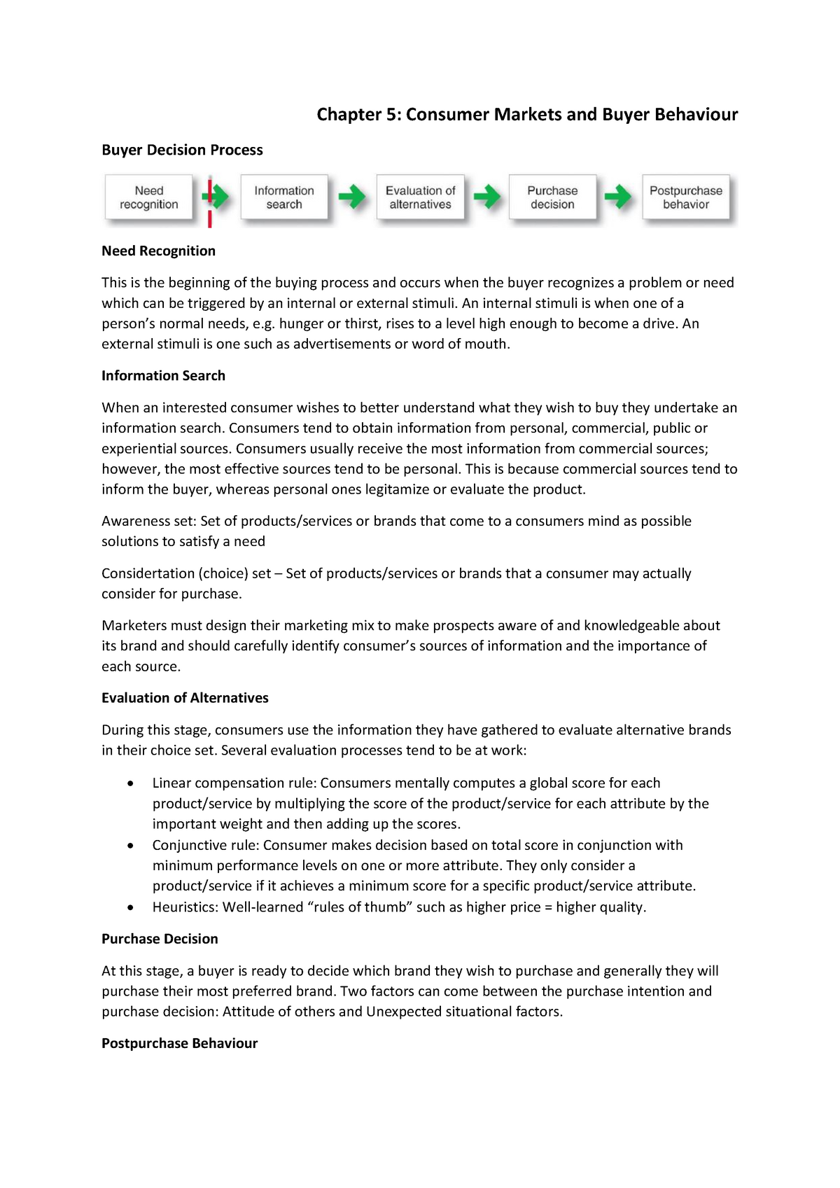 Chapter 5 - Marketing - Chapter 5: Consumer Markets And Buyer Behaviour ...