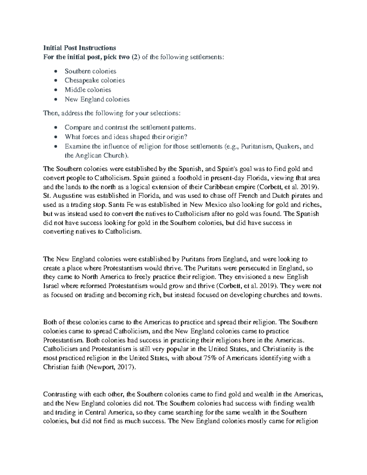 Week 1 topic - Week 1 discussion - Initial Post Instructions For the ...