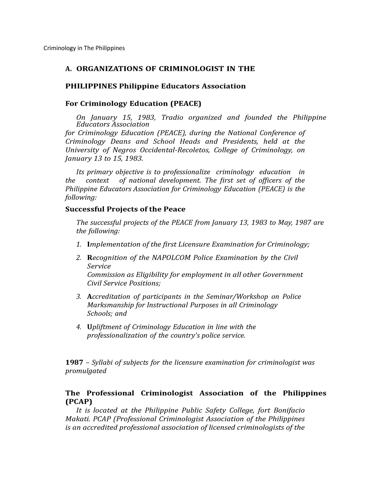 thesis title for criminology students in the philippines