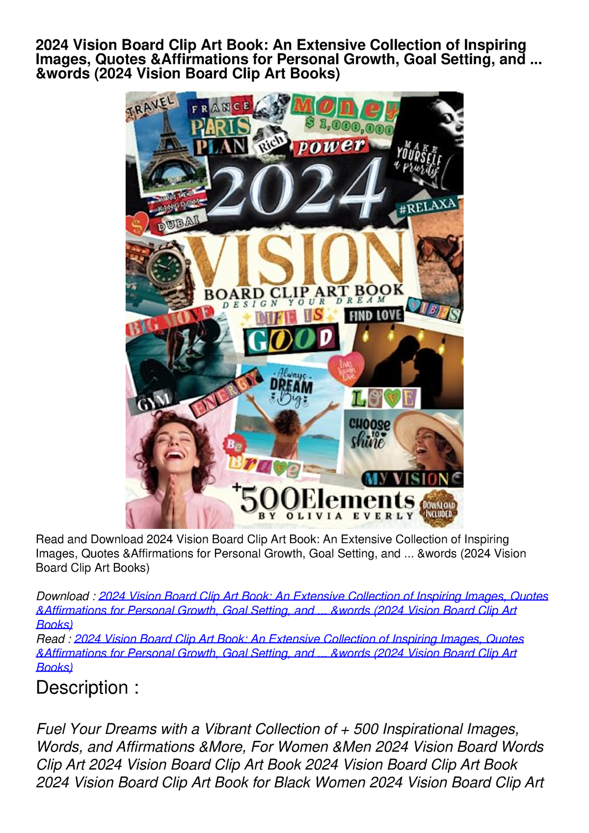 Get [PDF] Download 2024 Vision Board Clip Art Book: An Extensive ...