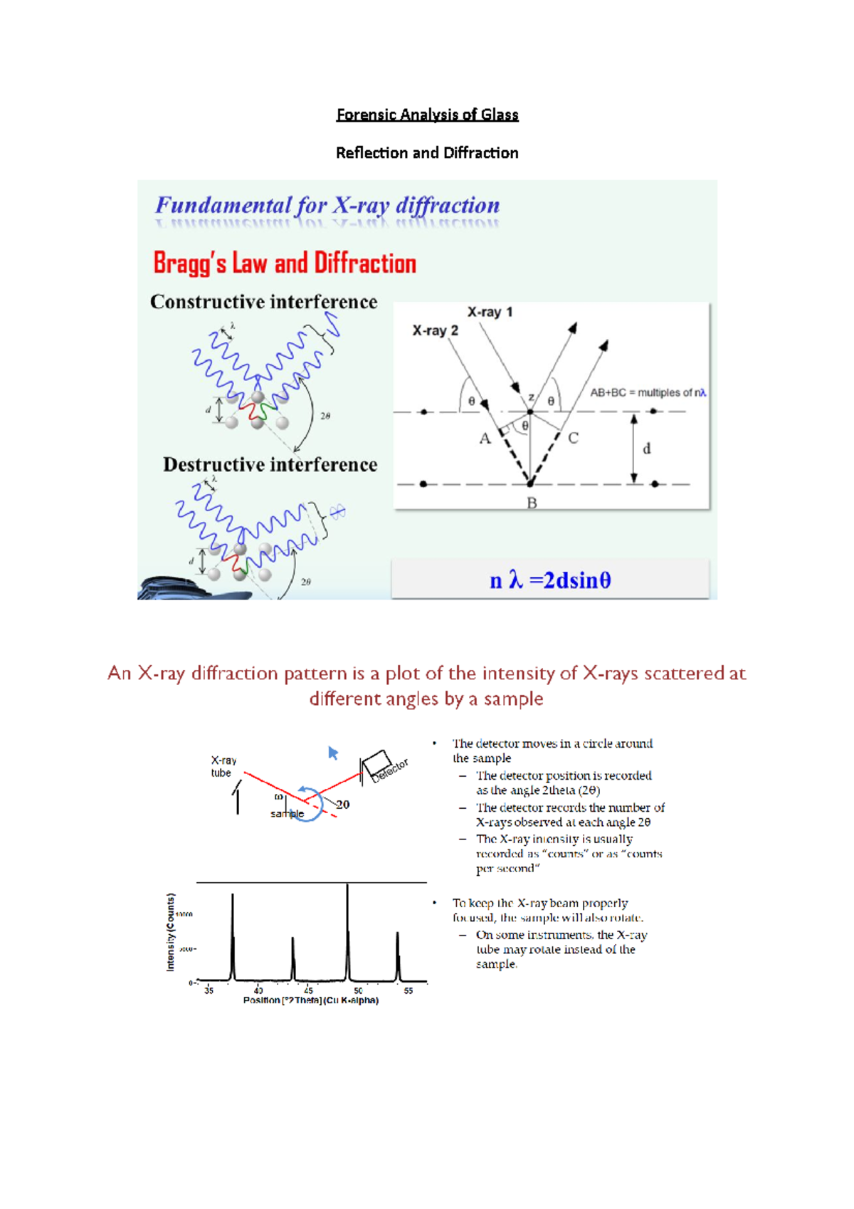 Forensic Analysis of Glass Forensic Analysis of Glass Reflection and