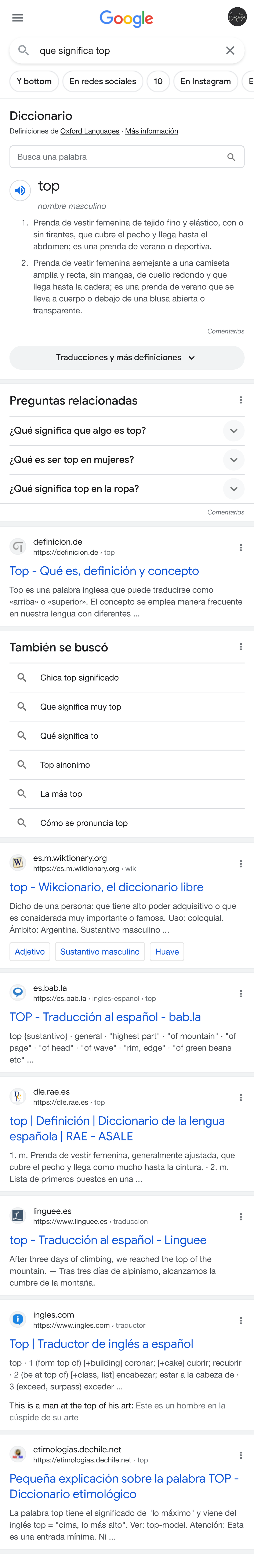Que significa top - Buscar con Google - Busca una palabra top nombre ...