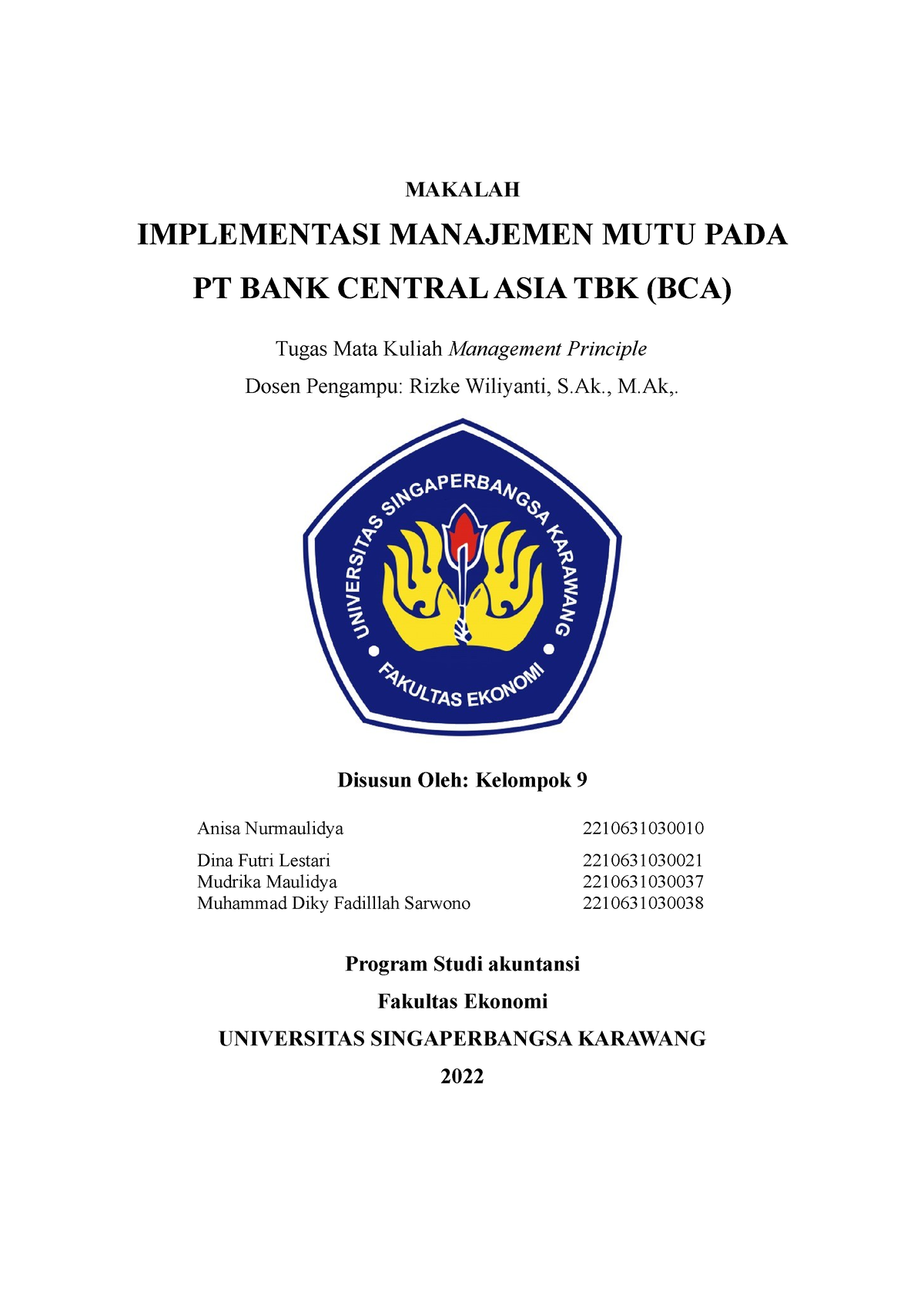 Makalah Manajemen Principle - 9 - MAKALAH IMPLEMENTASI MANAJEMEN MUTU ...