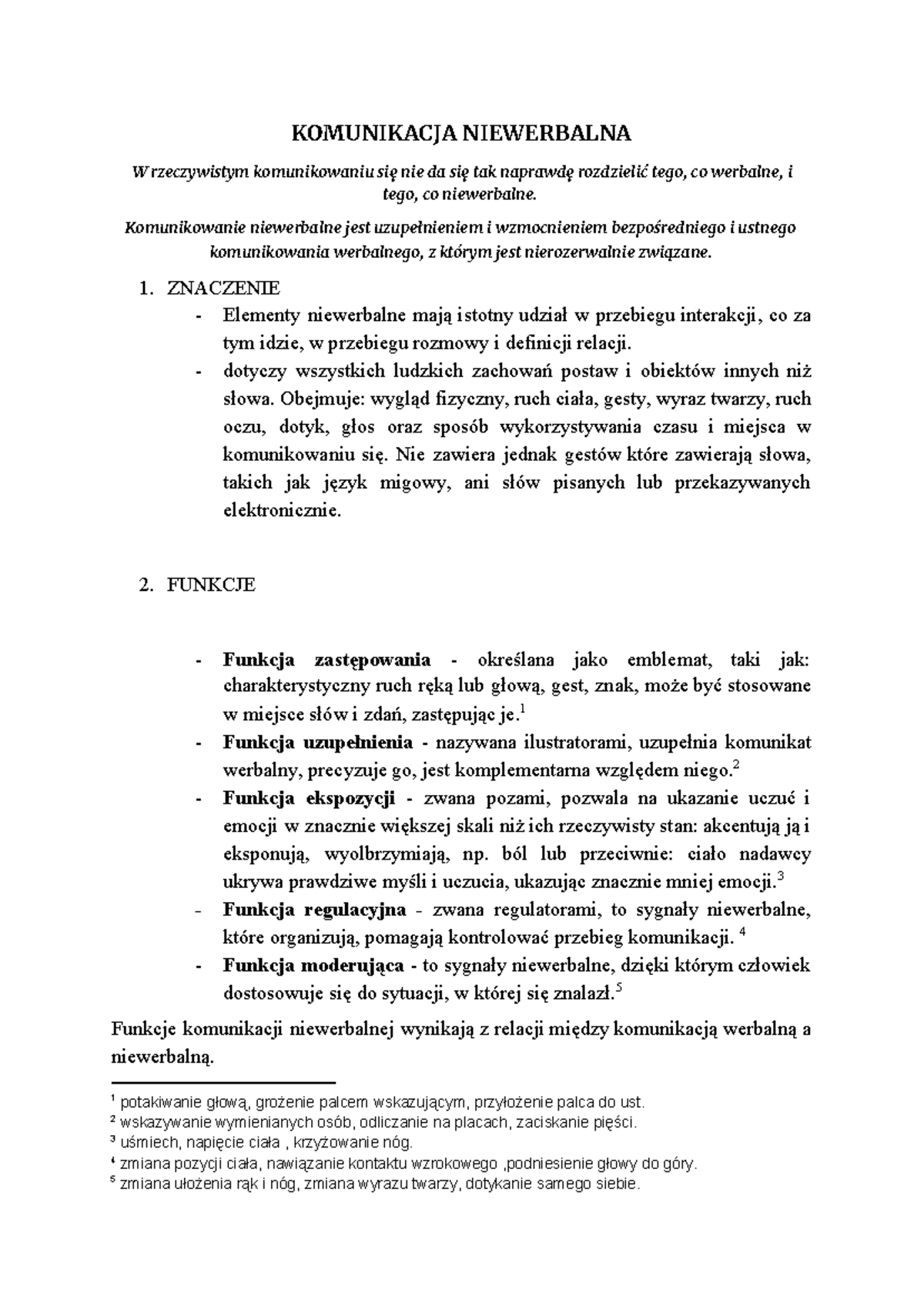 ,,,iohjoikmp;,m - KOMUNIKACJA NIEWERBALNA W rzeczywistym komunikowaniu