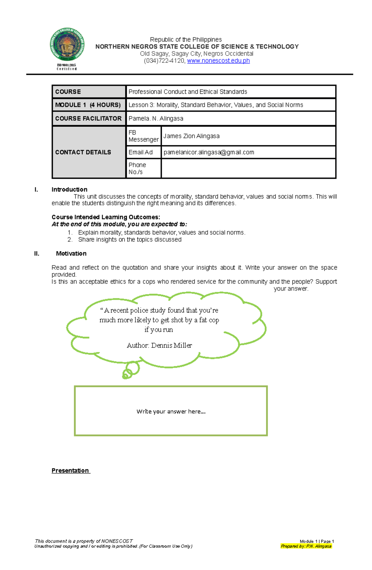 Module-1-lesson-3-CRIM-104 Jksksksk Jsksksnbs - Republic Of The ...