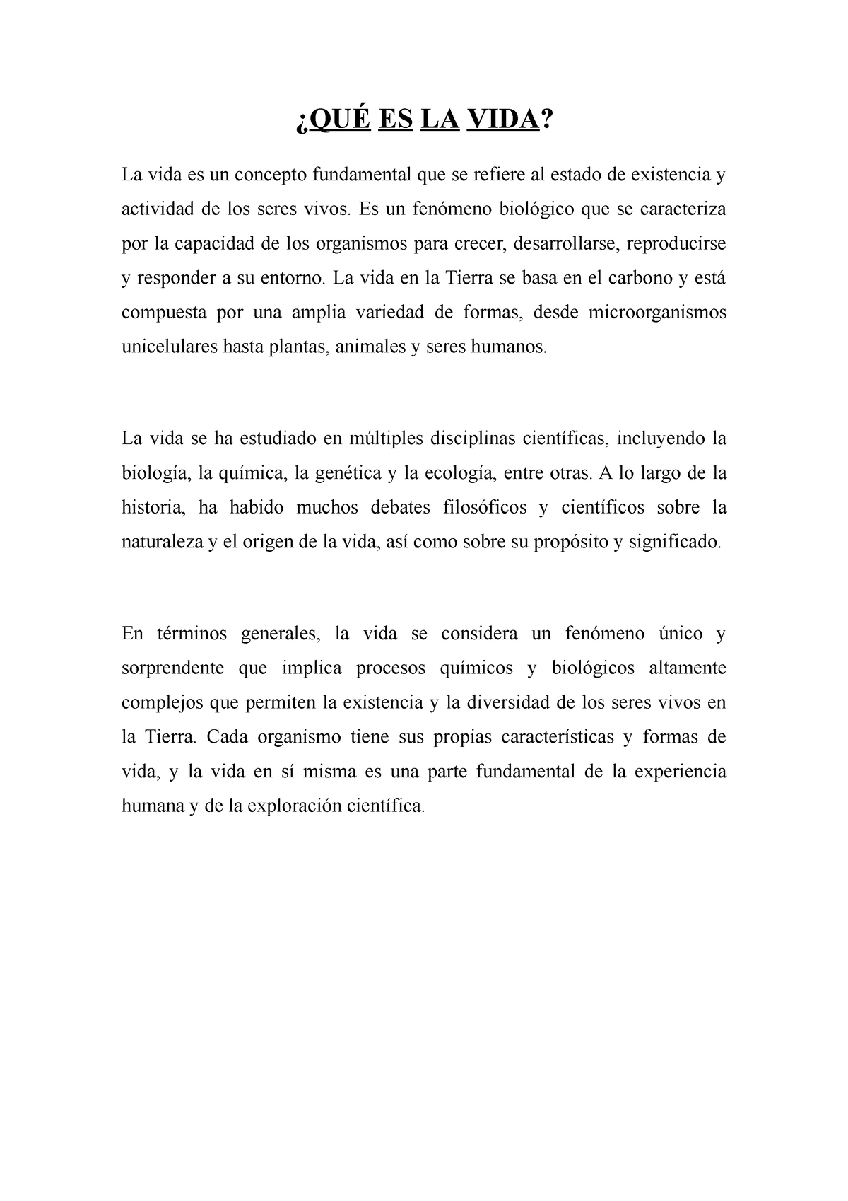 QuÉ Es La Vida Apuntes ¿quÉ Es La Vida La Vida Es Un Concepto Fundamental Que Se Refiere Al 0428