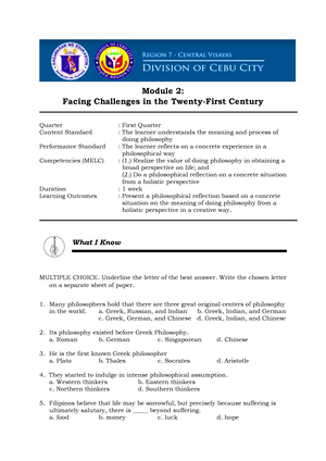 4 Q1 Intro To Philo - Module 4: Methods Of Philosophizing – Leading To ...