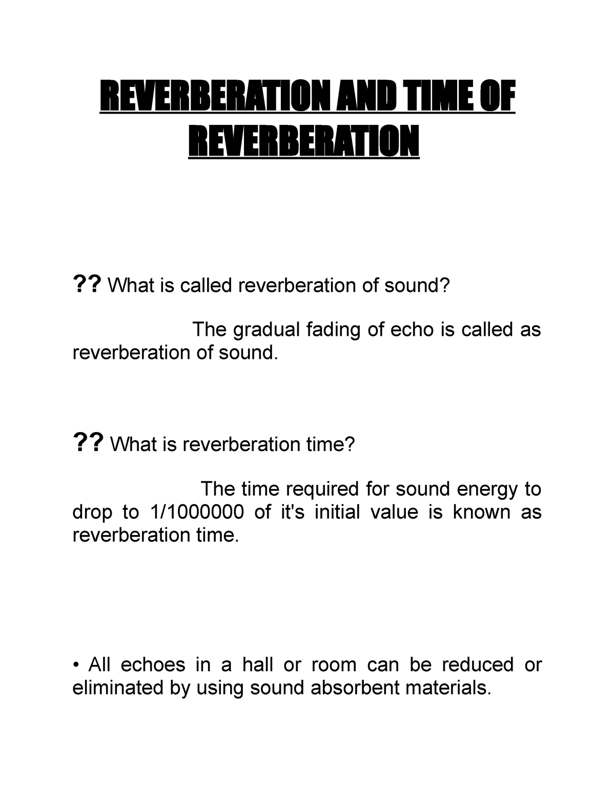 Reverberation AND TIME OF Reverberation REVERBERATION AND TIME OF   Thumb 1200 1553 