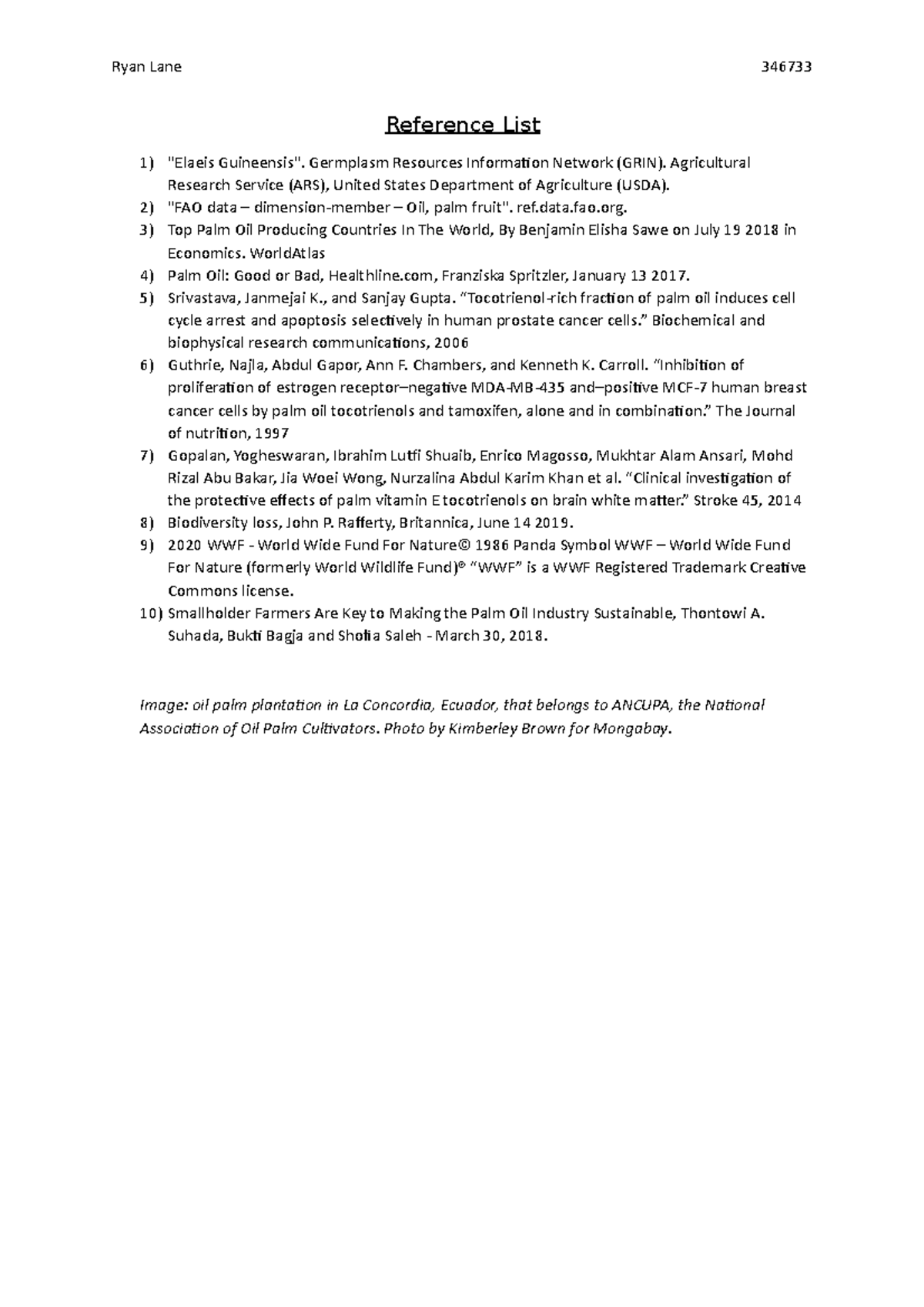 Plants and People Reference List - Ryan Lane 346733 Reference List ...