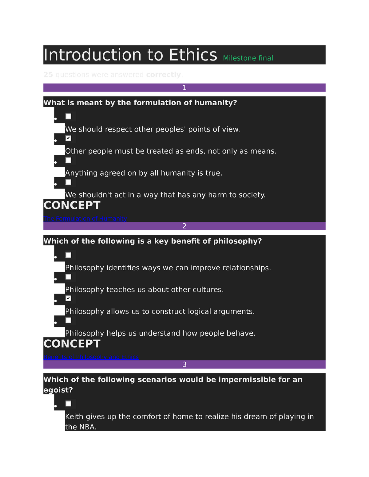 Introduction To Ethics Milestone Final - Studocu