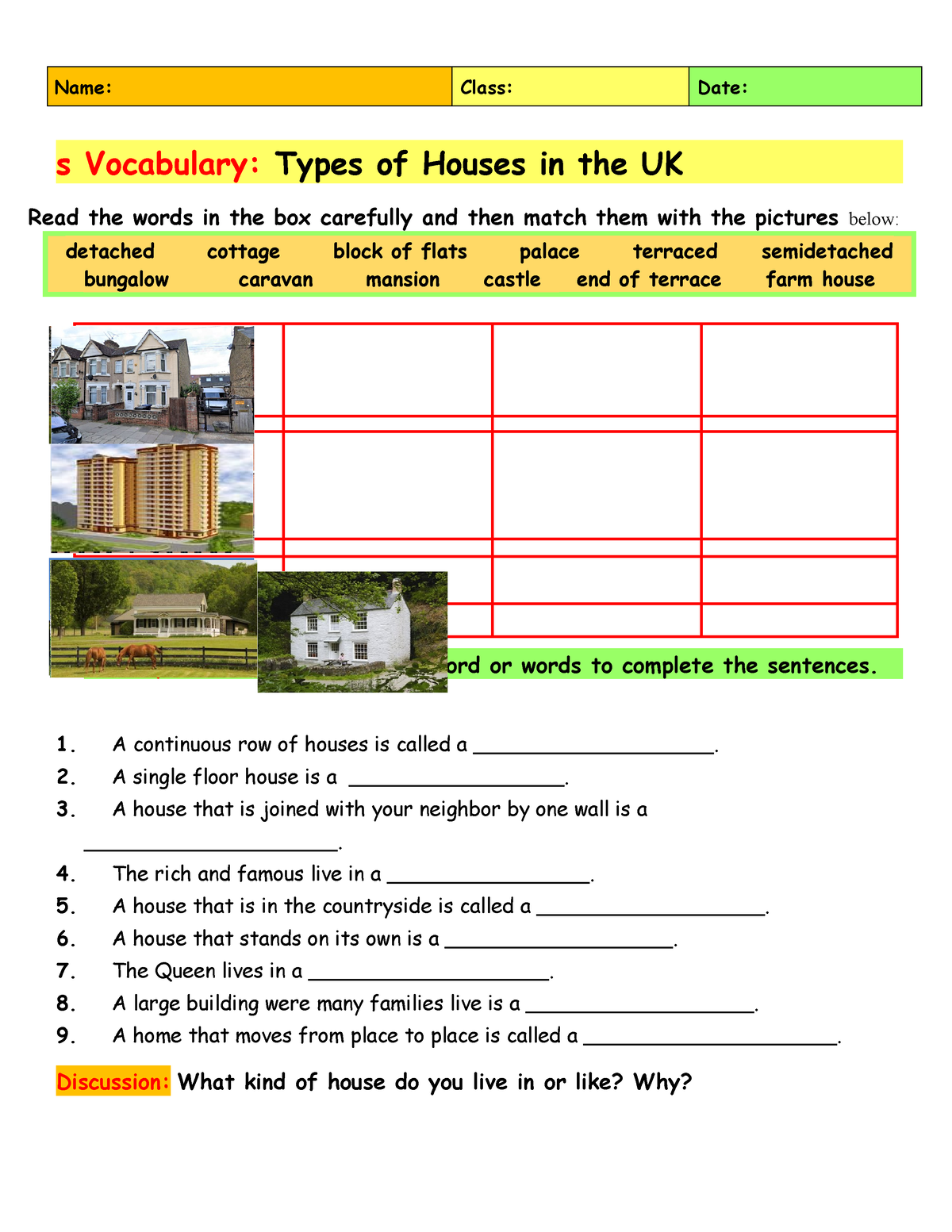 Vocabulary-types-of-houses-in-the-uk-picture-dictionaries 132035 - Name ...