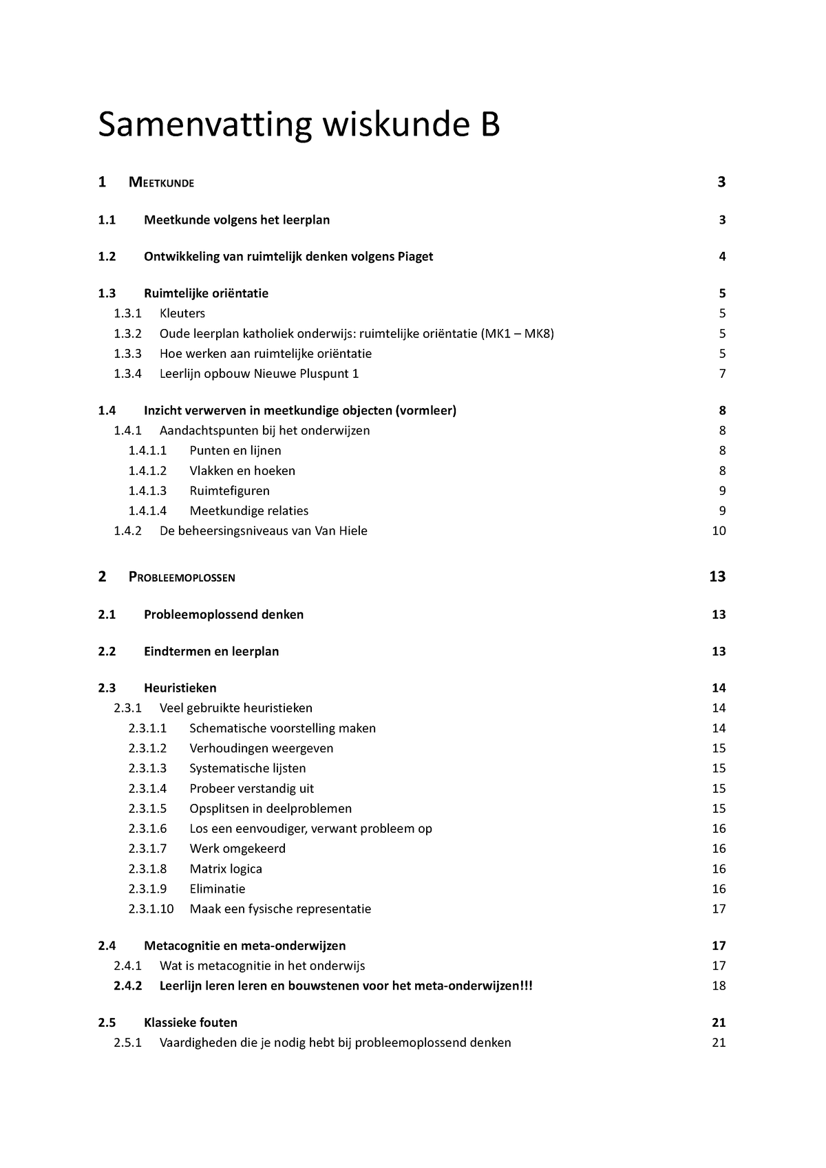 Samenvatting Wiskunde B V2 - Samenvatting Wiskunde B 1 MEETKUNDE 1 ...