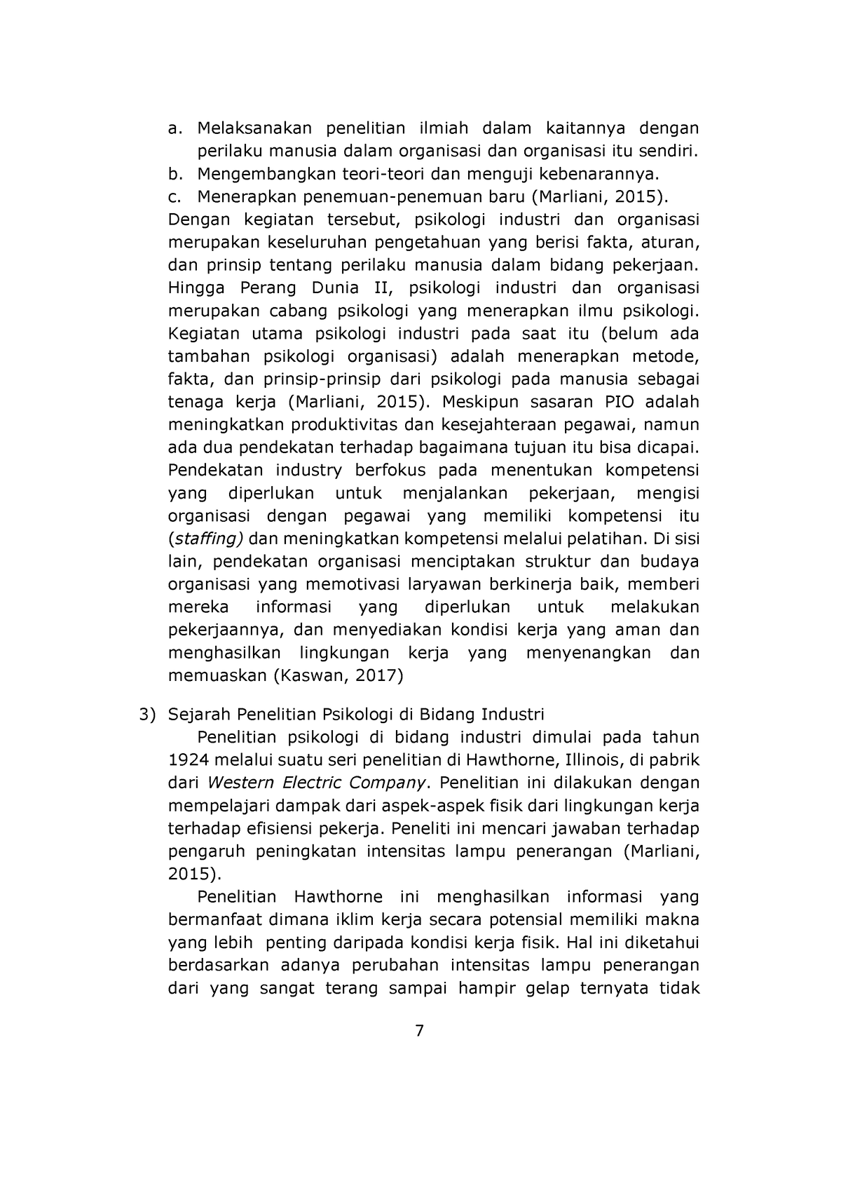 contoh soal essay psikologi industri dan organisasi