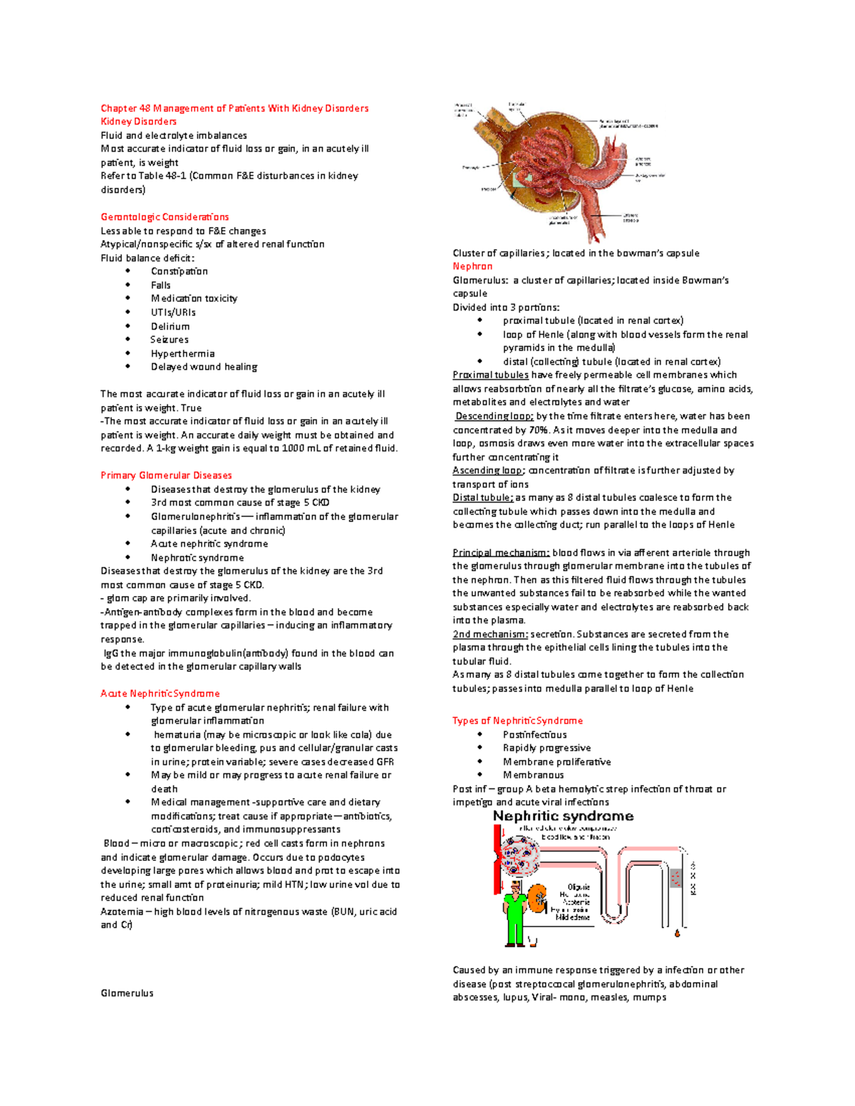 Chapter 48 Management of Patients With Kidney Disorders - Chapter 48 ...