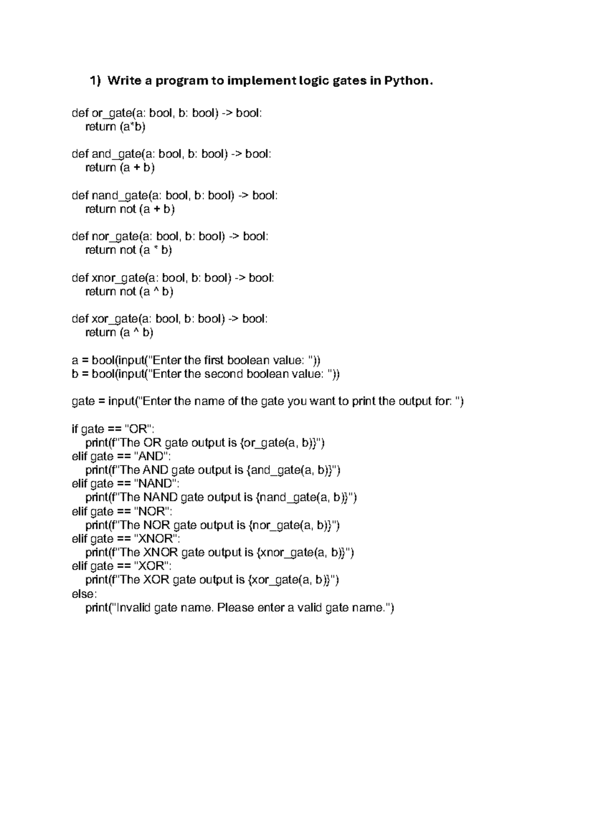 Artificial Intelliegence Lab file - 1) Write a program to implement ...