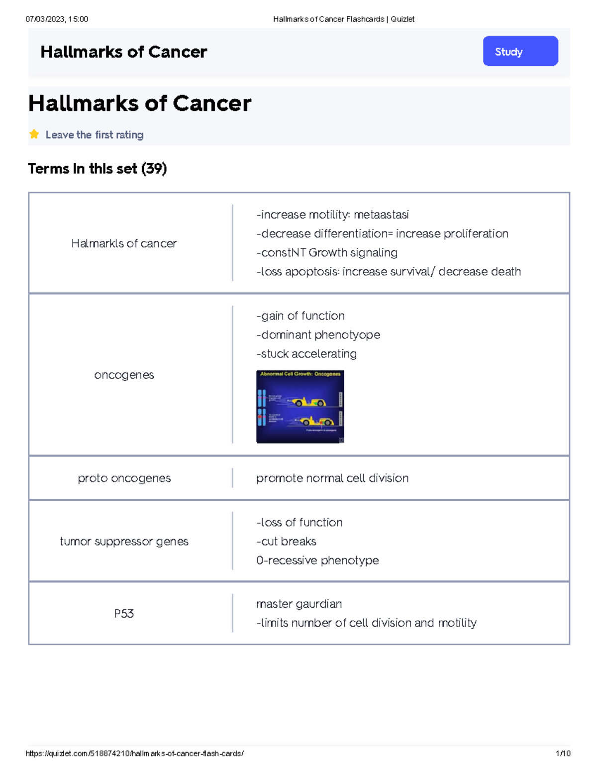 Hallmarks Of Cancer Flashcards Quizlet Hallmarks Of Cancer Leave The