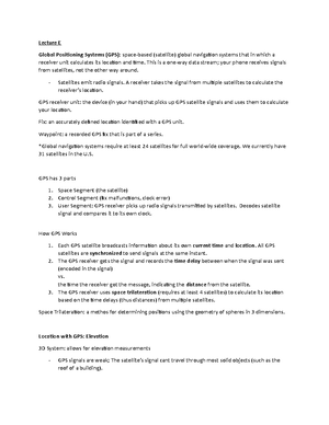 Lecture B Notes - Geography - The Earth’s Shape Is An (irregular ...