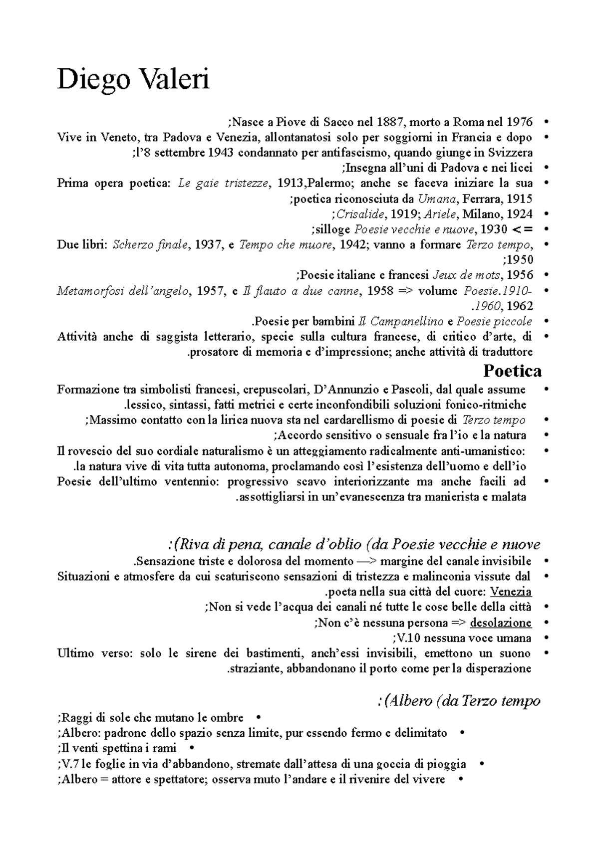 Diego valeri docx Diego Valeri ;Nasce a Piove di Sacco nel 1887